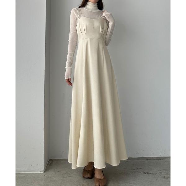 ワンピース ウエストタックフレアキャミワンピース