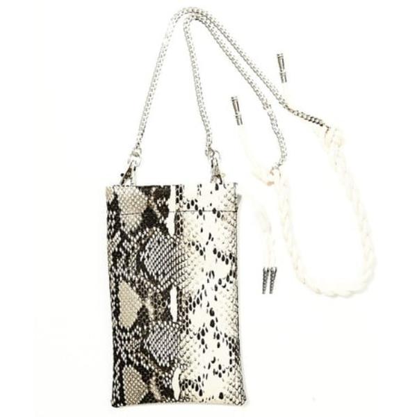 トートバッグ 「IRIS 47」phone chain bag python/フォンチェーン　バッグ...