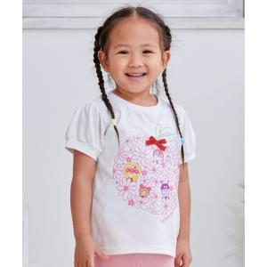 tシャツ 大きなリンゴ柄リボン付きTシャツ キッズ 子供服 女の子