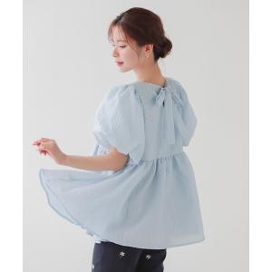 Fit more（フィットモア） ジャガード裾バルーントップス レディース