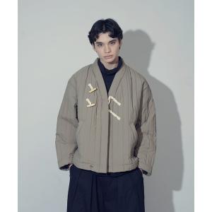 ダウンジャケット ダウン ストライプキルティング 中綿ショート丈ダッフルブルゾン メンズ レディース