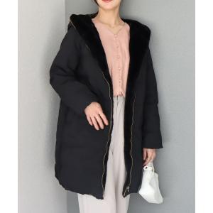 ダウンコート ダウンジャケット フードフェイクファーダウンロングコート レディース