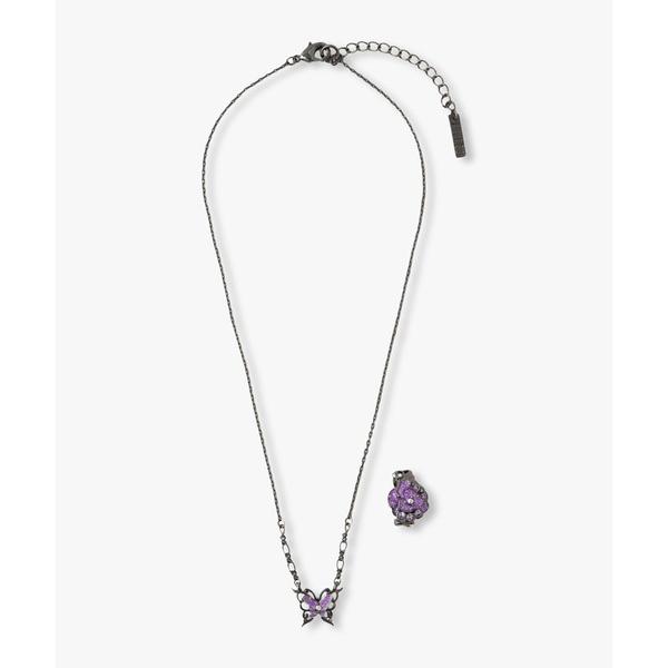 ネックレス 誕生石カラー ネックレス＆イヤーカフセット レディース