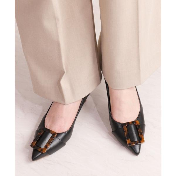 パンプス 「サステナブル」バックル付きポインテッドトゥパンプス