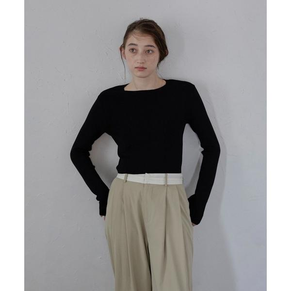 tシャツ 「MINERTE」cropped long sleeve T-shirt / 指穴付きクロ...