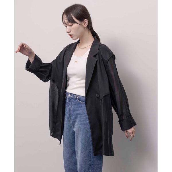 ジャケット テーラードジャケット 2TEXシアーテーラードジャケット レディース