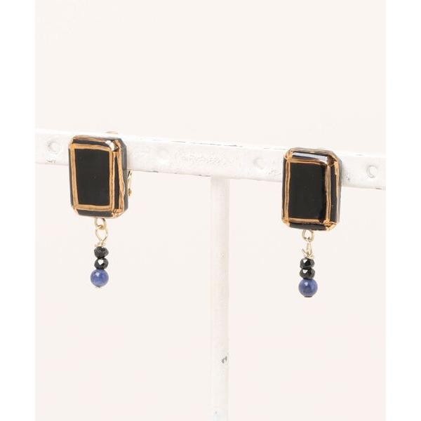 イヤリング 「irodori」jewel cut  ソーダライト+スピネルのearring（squa...