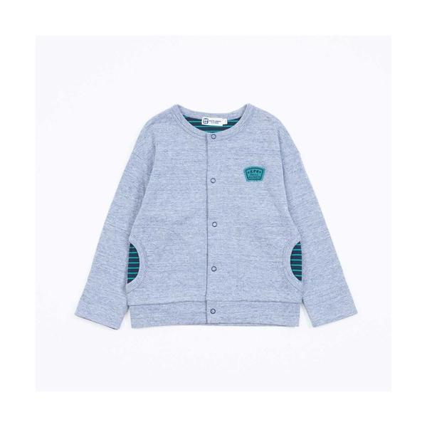 カーディガン 接結天竺裏ボーダーカーディガン(80〜130) キッズ 子供服 男の子