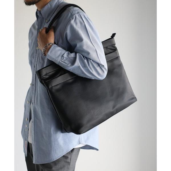 トートバッグ 「グッシオウォーモ」シンプル PUレザー軽量トートバッグ EC限定 メンズ レディース