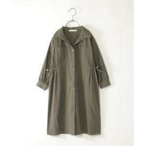 ワンピース 「親子コーデ」8分袖スキッパーシャツワンピース（120~160cm） キッズ 子供服 女の子
