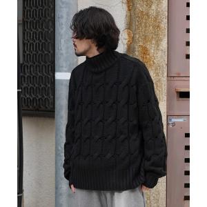 セーター ニット ハイネック ケーブル編み ニット/セーター メンズ レディース