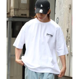 tシャツ 「THRASHER/スラッシャー」ワンポイントロゴ刺繍 ハーフスリーブ ビッグシルエットTシャツ メンズ レディース