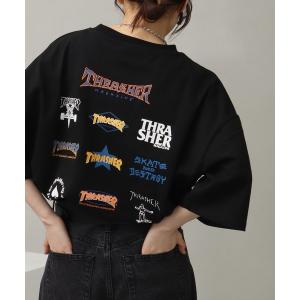 tシャツ 「THRASHER/スラッシャー」バックプリント ハーフスリーブ ビッグシルエットTシャツ メンズ レディース