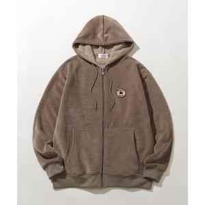 パーカー 「CONVERSE/コンバース」リブ 裏ボア サガラワッペン ジップアップパーカー メンズ レディース