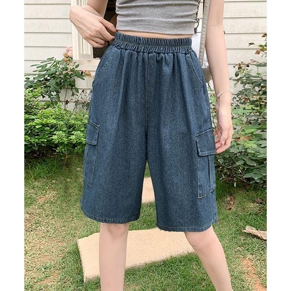 ジーンズ デニム デニムパンツ デニムカーゴハーフパンツ レディース