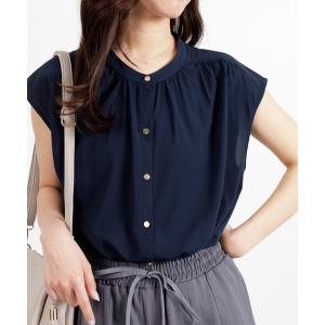 ブラウス シャツ 夏 ギャザー使いフレンチスリーブブラウス レディース