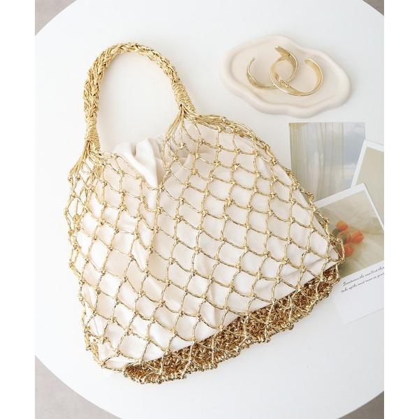ハンドバッグ je crois soi メタリックネットバッグ