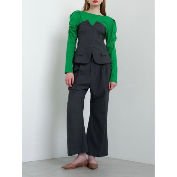スラックス パンツ 「Exclusive Line」bustier layered slacks レ...