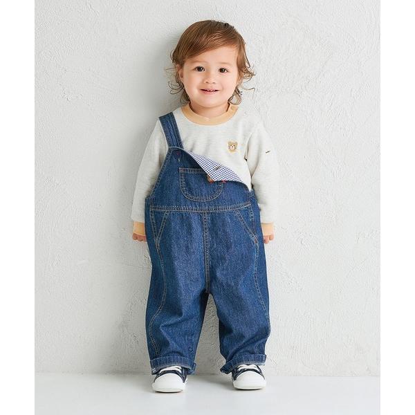 サロペット オーバーオール ワンポイント 6オンスデニム オーバーオール キッズ 子供服 男の子 女...