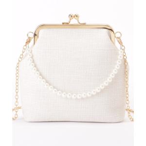 クラッチバッグ パーティーバッグ パール ストラップ付き 3WAY コンパクト がま口 バッグ レディース