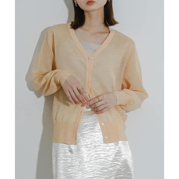 カーディガン シアーメランジラメカーディガン レディース