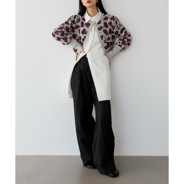 スラックス パンツ pleats wide slacks レディース