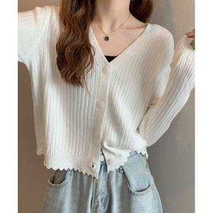 カーディガン シルクタッチ ショート ニット カーディガン レディース