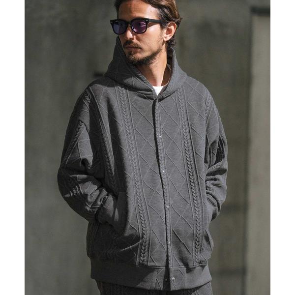 パーカー mpa3505-3D cable quilt JQ oversized parka パーカ...