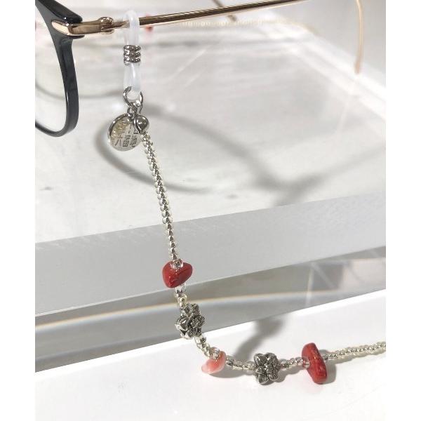 伊達メガネ メガネ 眼鏡 三丁目六番地Tokyo ナチュラルストーン ビーズ グラスコード AMT ...