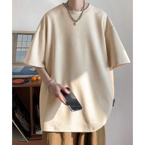 tシャツ メンズtシャツ 半袖 スエード調Tシャツ メンズ