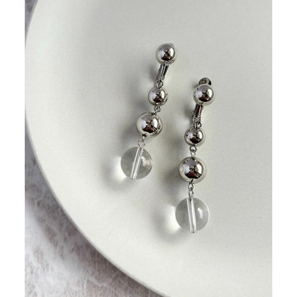 イヤリング 「As」「アレルギー対応」NO.157　銅玉×クリアビーズ　4連ゆらゆら　イヤリング（ニ...