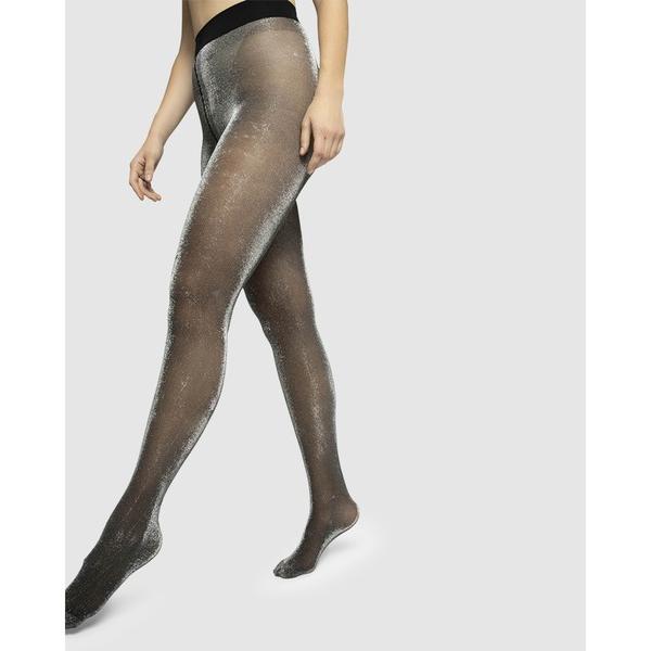 タイツ Tora shimmery tights Black/Silver レディース