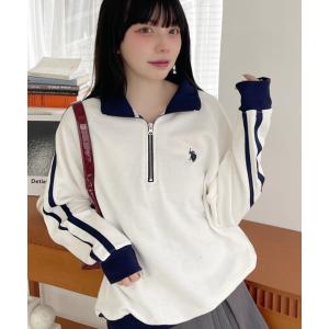 トレーナー スウェット Ada./U.S. POLO ASSN.ユーエスポロアッスン ラインデザインハーフジップスウェット レディース メンズ