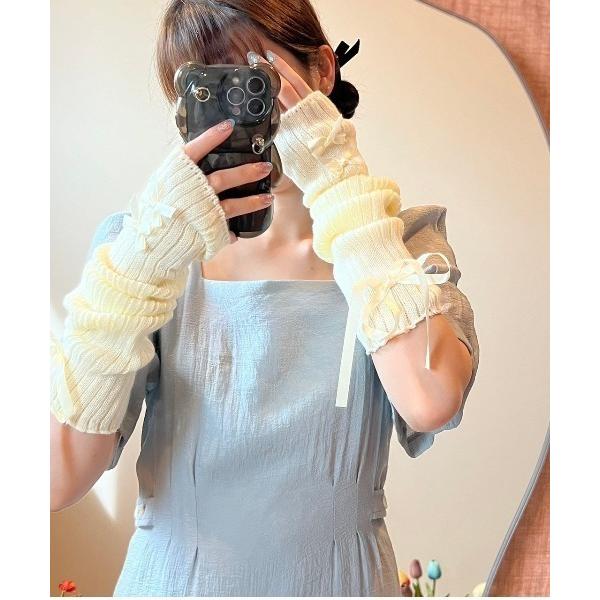 アームカバー メニーリボンニットアームカバー(BQ) レディース