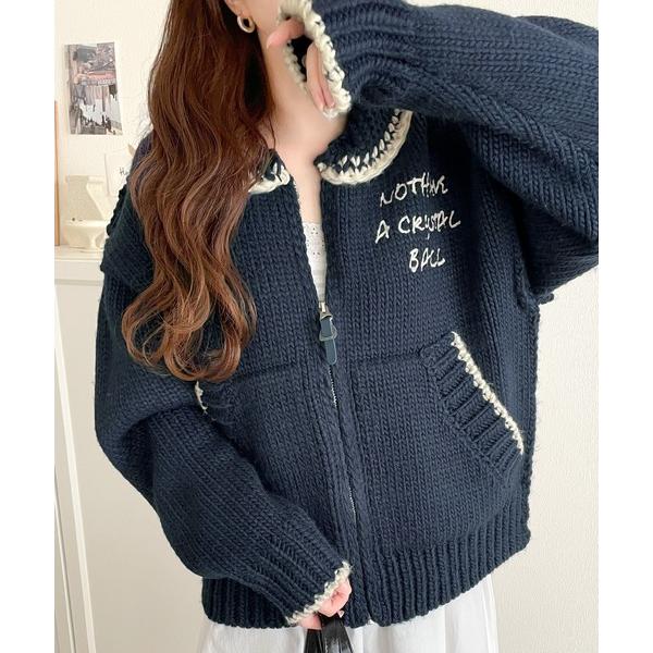 ブルゾン アウター 「JaVa ジャバコラボ」大人のカウチン。ロービングカウチンニットジャケット レ...