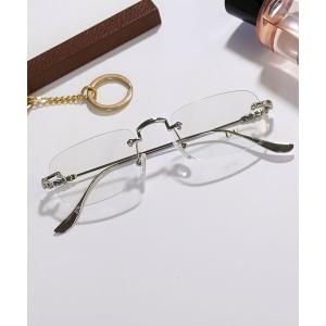 伊達メガネ メガネ 眼鏡 「GROOVY STORE」リムレスメガネ　ユニセックス メンズ レディース