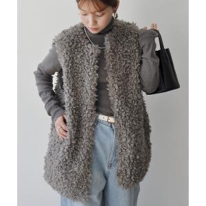 ベスト ジレ プードルフェイクファーベスト レディース