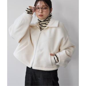 ブルゾン アウター ボリューム袖ショート丈ジップブルゾン レディース