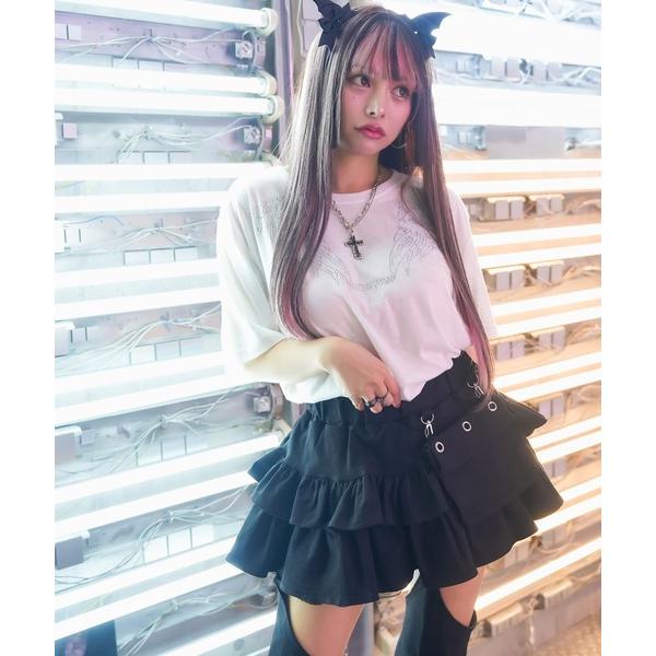 tシャツ ビッグシルエットキラキラストーンTシャツ 「オーバーサイズ」「ロング丈」 レディース