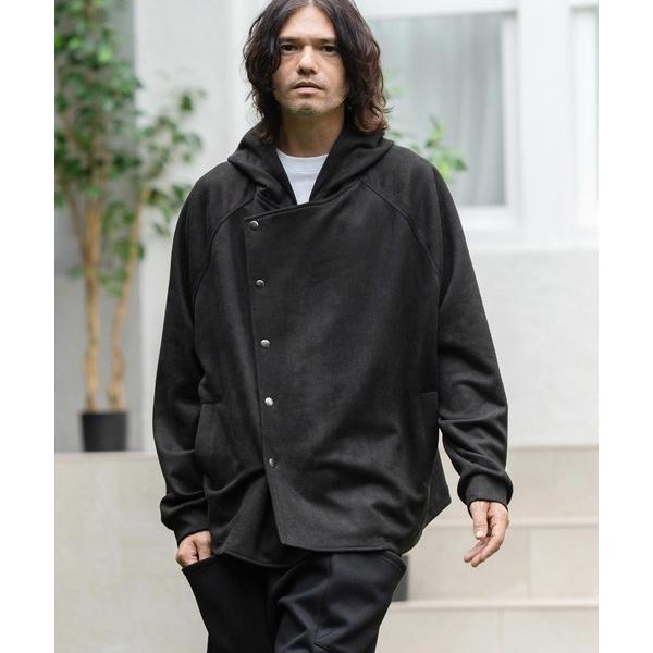 パーカー mpa3509-ストレッチフェイクスウェードスナップボタンフライパーカー メンズ