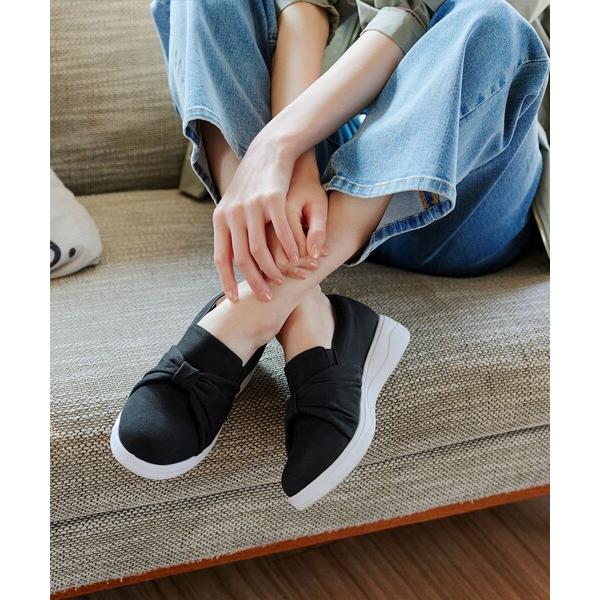 スニーカー 「安田美沙子さん着用」キャンバスリボンスリッポン レディース