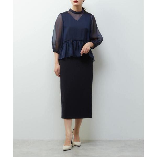 ワンピース オーガンジーコンビドレス