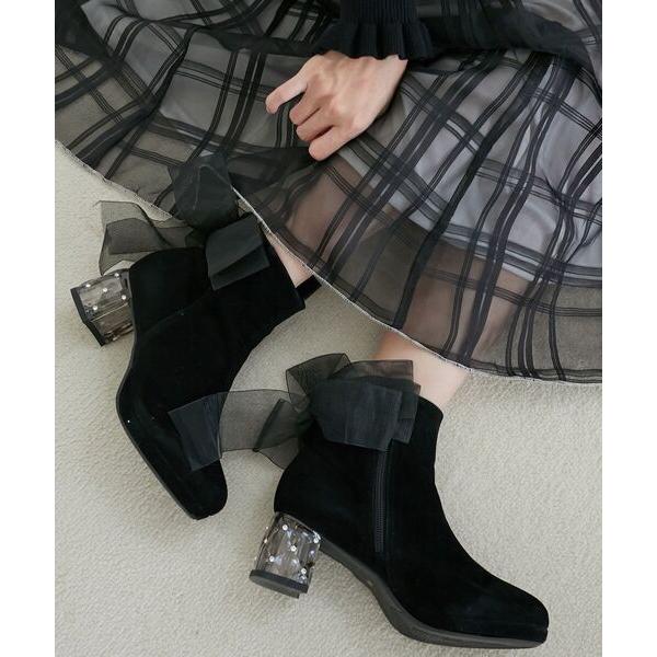 ブーツ 取り外しできるリボンブーツ レディース