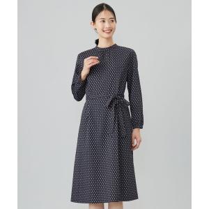 リーフ柄 半袖ワンピース 自由区 オンワード樫山 洗える】ビスチェディテール ドレス （ドレス）｜L size ONWARD