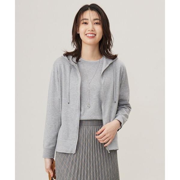 パーカー 「洗える」スパーク ニット パーカー レディース