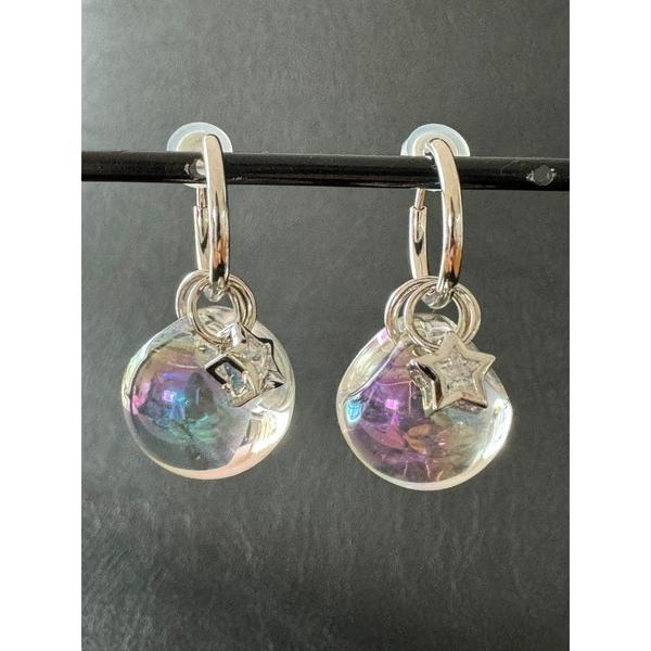 イヤリング 「Withy」星とオーロラの大ぶりフープイヤリング / Aurora ＆ stars(M...