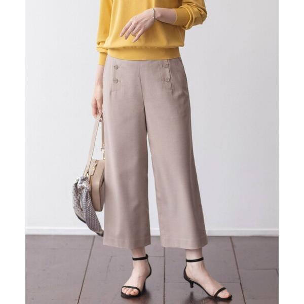 パンツ 「洗える」T/Rウォッシャブルギャバ マリン パンツ レディース