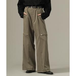 スラックス SIDE ZIP CODE WIDE PANTS/サイドジップコードワイドパンツ メンズ レディース