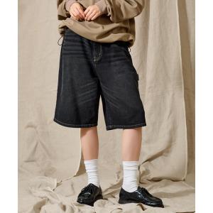 MASONPRINCE ジーンズ ルーズフィット ハードダメージ デニム ハーフ