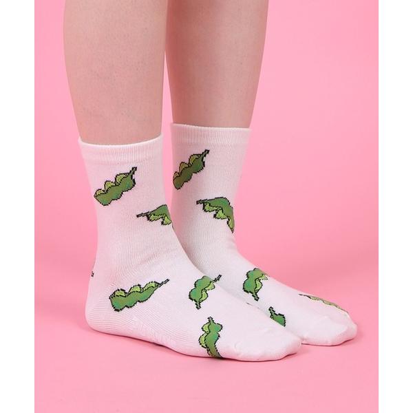 靴下 フード総柄ソックス(NINJIN EDAMAME LEMON) レディース メンズ